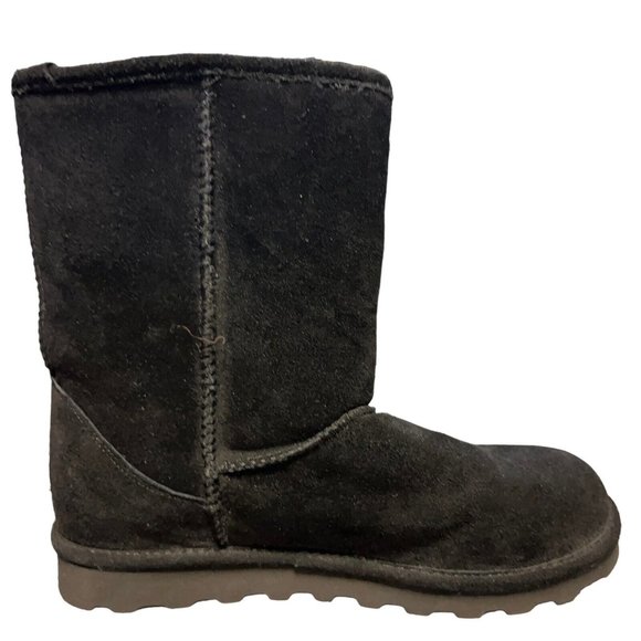 BEARPAW Womens Elle Short Boots – ShopCGX Bearpaw Elle Short Black Suede Leather Shearling Pull On Boots Womens Size 11